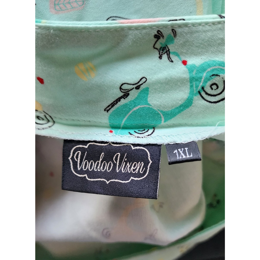Voodoo Vixen Aqua Floral Midi Skirt - Picture 8 of 9